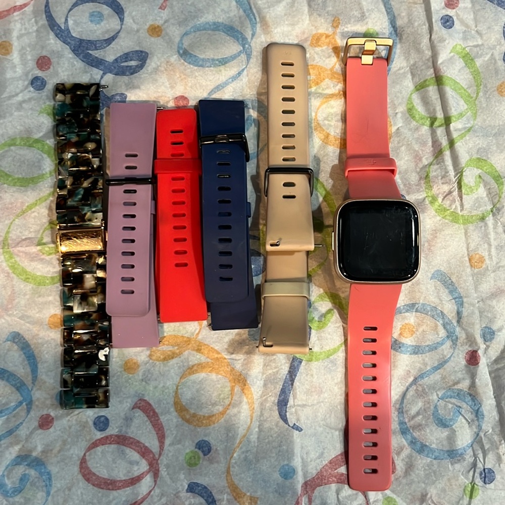 Fitbit Versa 2 Watch, 5 Additional Bands, & Charger